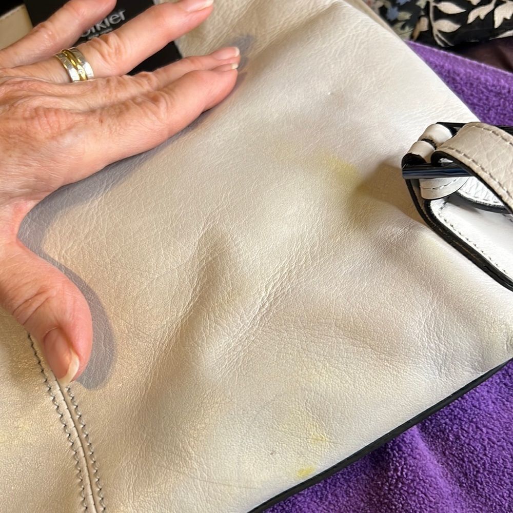 Botkier backpack white leather silver colored studs lots of zippered pockets EUC - Picture 14 of 16